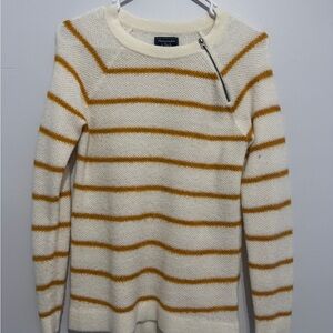 Abercrombie & Fitch Cream and orange Striped Sweater